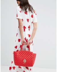 rote gesteppte Shopper Tasche von Love Moschino