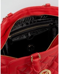 rote gesteppte Shopper Tasche von Love Moschino