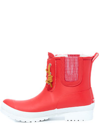 rote Gummi Chelsea Boots von Sperry