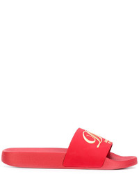 rote Gummi flache Sandalen von Dolce & Gabbana