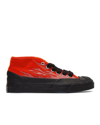 rote Gummi hohe Sneakers von Converse