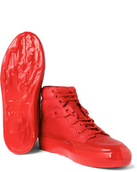 rote Gummi hohe Sneakers von Balenciaga