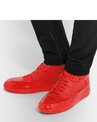 rote Gummi hohe Sneakers von Balenciaga