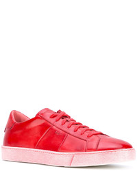 rote Gummi niedrige Sneakers von Santoni