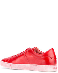 rote Gummi niedrige Sneakers von Santoni