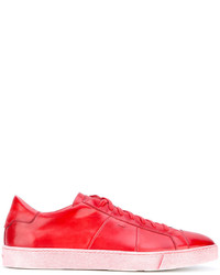 rote Gummi niedrige Sneakers von Santoni