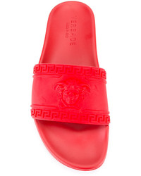 rote Gummi Zehensandalen von Versace