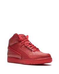 rote hohe Sneakers aus Leder mit Schlangenmuster von Nike