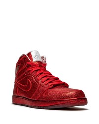 rote hohe Sneakers aus Leder von Jordan