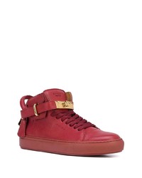 rote hohe Sneakers aus Leder von Buscemi