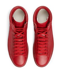 rote hohe Sneakers aus Leder von Gucci