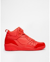 rote hohe Sneakers aus Leder von DKNY