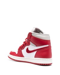 rote hohe Sneakers aus Leder von Nike