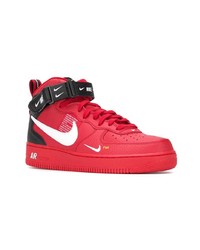 rote hohe Sneakers aus Leder von Nike