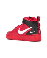 rote hohe Sneakers aus Leder von Nike