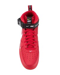 rote hohe Sneakers aus Leder von Nike