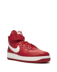 rote hohe Sneakers aus Leder von Nike