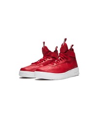 rote hohe Sneakers aus Leder von Nike