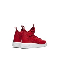 rote hohe Sneakers aus Leder von Nike