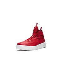 rote hohe Sneakers aus Leder von Nike