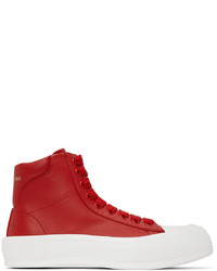 rote hohe Sneakers aus Leder von Alexander McQueen