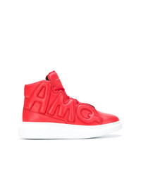 rote hohe Sneakers aus Leder von Alexander McQueen