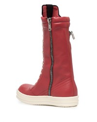 rote hohe Sneakers aus Leder von Rick Owens