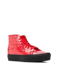 rote hohe Sneakers aus Leder von Vans