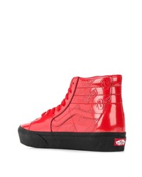 rote hohe Sneakers aus Leder von Vans