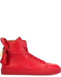 rote hohe Sneakers aus Leder von Buscemi