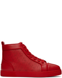 rote hohe Sneakers aus Leder von Christian Louboutin