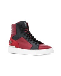 rote hohe Sneakers aus Leder von Philipp Plein