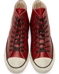 rote hohe Sneakers aus Leder von John Varvatos