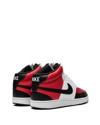 rote hohe Sneakers aus Leder von Nike