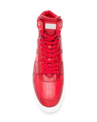 rote hohe Sneakers aus Leder von Philipp Plein