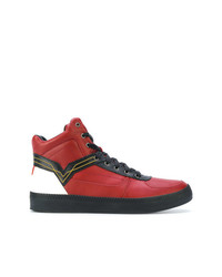 rote hohe Sneakers aus Leder von Diesel