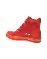 rote hohe Sneakers aus Leder von A Diciannoveventitre