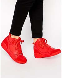rote hohe Sneakers aus Leder von DKNY