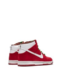 rote hohe Sneakers aus Leder von Nike