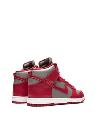 rote hohe Sneakers aus Leder von Nike