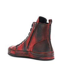 rote hohe Sneakers aus Leder von Ann Demeulemeester Blanche