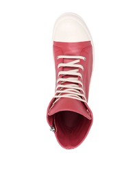 rote hohe Sneakers aus Leder von Rick Owens