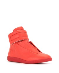 rote hohe Sneakers aus Leder von Maison Margiela