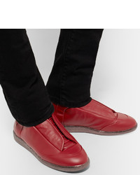 rote hohe Sneakers aus Leder von Maison Margiela