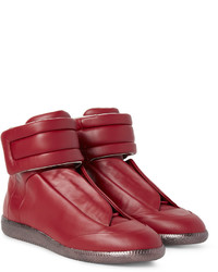 rote hohe Sneakers aus Leder von Maison Margiela