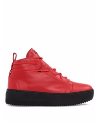 rote hohe Sneakers aus Leder von Giuseppe Zanotti