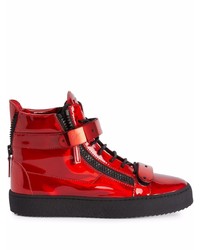 rote hohe Sneakers aus Leder von Giuseppe Zanotti