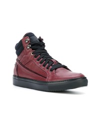 rote hohe Sneakers aus Leder von Fabi