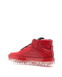 rote hohe Sneakers aus Leder von RBRSL RUBBER SOUL