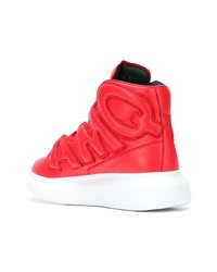 rote hohe Sneakers aus Leder von Alexander McQueen